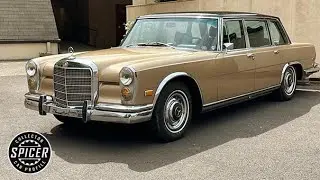 1967 Mercedes-Benz 600 Short Wheel Base (SWB) in gold with brown top and brown interior.