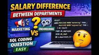 Salary Difference Between Departments | Easy SQL Interview Question (StrataScratch)