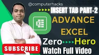 Advance Excel from Scratch for beginners |Excel automated Dashboard Insert Tab Part - 2 #excel
