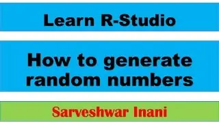 How to generate random numbers in R Studio
