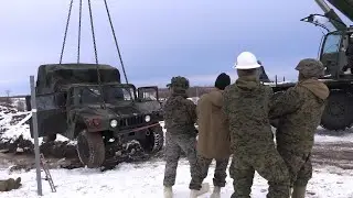 U.S. Marines with 2nd Landing Support Battalion Conduct a Vehicle Recovery Exercise in Fort Drum