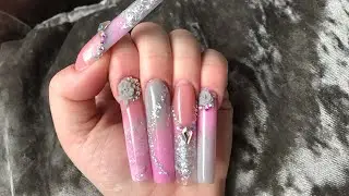 Beginners Acrylic Nail Tutorial💅🏻How to Ombré & Marble using Glitterbels Coloured Acrylic