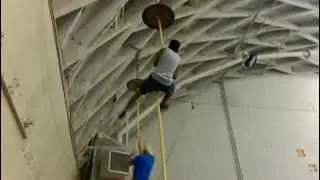 Climbing a 20 foot rope no legs