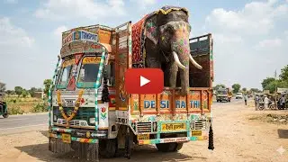 Heavy Load Challenge: Can My Truck Carry a REAL Elephant? 🐘🚛@AG11_elite #truckmasterindia 