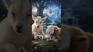 baby 🐐goat and baby🐄 cow in one fram🥰 #ai #babyanimal #aiworld #animals #friendship #friends