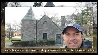 Visita ao Powder House Square e Old Powder House em Massachusetts. Percorri a p&eacute; pela Av Broadway.