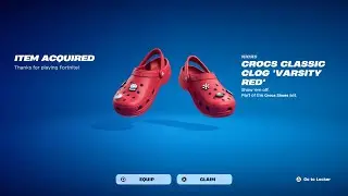 Как получить кроссовки Crocs Classic Clog Varsity Red Kicks прямо сейчас БЕСПЛАТНО в Fortnite! (Р...