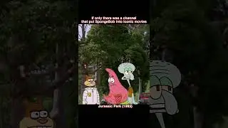 Jurassic Park gets some new visitors 🧽🦖 #spongebob #jurassicpark #Spongebobmemes #moviememes