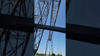 A ride on the Transporter Bridge #suspensionbridge