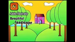 how to make vector landscape || Adobe Ilustrator tutorial || Tecroanimation  || Speed art ||