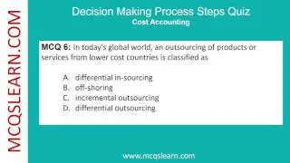 Decision Making Process MCQs Questions Answers | Decision Process Class 11&ndash;12 Notes PDF | Ch 14 MCQs