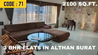 95 Lakhs only for 3bhk Furnished Flat at Althan Bhimrad Surat!