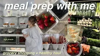 GROCERY SHOPPING + MEAL PREP 🌱 Easy High-Protein & Healthy foods!