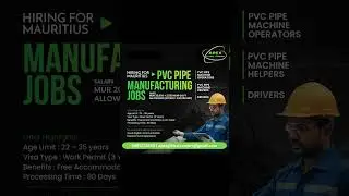 #workinmauritius #mauritiusjobs #manufacturingjobs #pvcpipefactory #machineoperator #abroadjobs