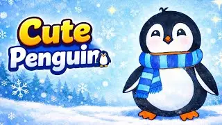 How to Paint a Cute Penguin | Easy Step by Step Painting for Beginners and Kids |