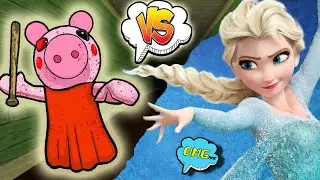 PIGGY vs ELSA de FROZEN 😱 ELSA FROZEN en ROBLOX intenta escapar de Piggy  OMGame Retos Divertidos
