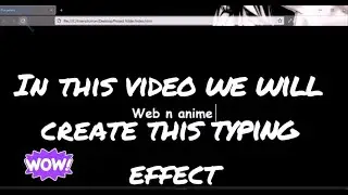 Typing effect Using CSS