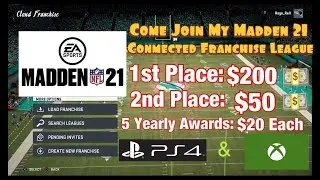 Come Join My PS4 / Xbox Connected Franchise League For Madden 21!