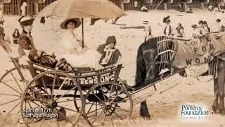 Spirit of 1776 Suffrage Wagon - History Happened Here Historic Marker Vignette