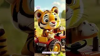 Rolling Through🚜Tractor Time Tiger&rsquo;s Farm Ride🛻🐯| Nursery Rhymes for kids | BABY BUNNY POP 🐯