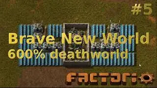 Factorio Brave New World on hardcore mode - 600% deathworld - #5 nuclear energy & spidertrons
