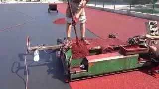 Укладка полиуретаного покрытия. Polytan Ukraine. МПП Ривень