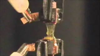 Video log of PEDOT/PSS coated fabric, Epoxy-amine hydrogel and Electrode only being strained