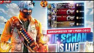 🔥 Free Fire Rank Push Live | UE Sohan Live Gameplay | Grandmaster Push 🔥