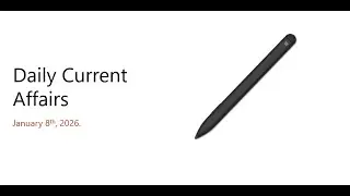 Daily Current Affairs Jan8 2026 | Govt Jobs | UPSC Prelims | SSC