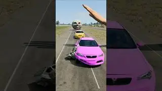 Giant Hand Slap vs Cars & Scary Moon Ball - BeamNG.drive Crashing Challenge!