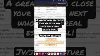 Joint venture/JV Deals | Your first or next wholesale real estate deal!