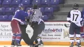 Hockey Brawl !!!  Referee Gets Knocked Out 2013