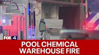 Fire at pool chemical warehouse causes concern