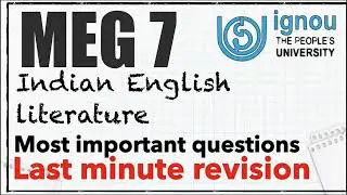 Meg 7 Indian English literature December 2025 most important questions
