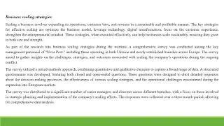 Business Scaling Strategies in the Wartime Qualitative Research for Ukrainian Corporations