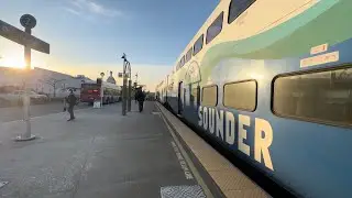 EPIC HYBRID K5LA ACTION! Sounder 909 leads a train through Puyallup, WA