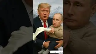 Donald Trump Holding Baby Putin &ndash; Satirical Political Artwork | Funny AI Shorts #shorts #short