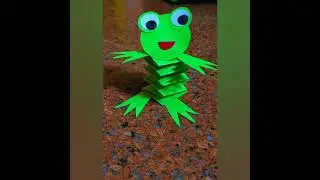 Frog craft using colour paper...#shorts #craftideas #craftwork #artandcraft #papercraft #paperwork