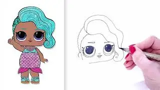 How to Draw Merbaby LOL Doll | LOL Surprise Doll Drawing Easy | Glitter Series LOL Doll Mermaid