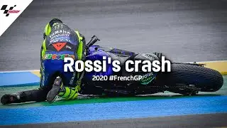 Rossi's crash on Lap 1 | 2020 #FrenchGP