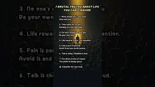 7 Brutal Truths About Life You Can&rsquo;t Ignore #psychologyfacts #darkpsychology #humanbehavior #shorts