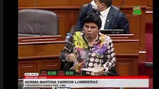 Intervenci&oacute;n de Norma Yarrow durante el debate por la vacancia presidencial