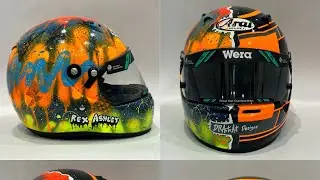 DRAutoArt Designs split personality graffiti karting helmet for Rex Ashley