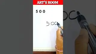 How To Draw A Sleeping Cat With Number 500 | Simple And Easy Drawing Tricks #shorts #artsroom