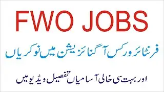 FWO Jobs Apply Online Geologists & Others Frontier WorksOrganizationLatest|JobsinformationPakistanyt