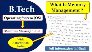 Memory Management In Operating System In Hindi | Why Memory Management Is Required In Hindi