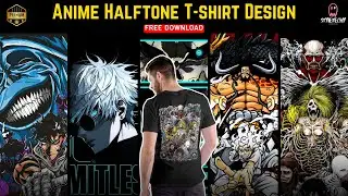 Free Anime Halftone T-Shirt Design | StyleTechy