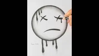 Sad Emoji face drawing😞 #drawing #drawingtutorial #satisfying #art #viral #fyp #shorts #shortsvideo