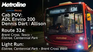 Cab POV: Metroline Route 324: Brent Cross, Tesco - Elstree, Centennial Park | ADL Enviro 200 Allison