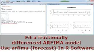 Fit a fractionally differenced ARFIMA model Use arfima (forecast) With (In) R Software